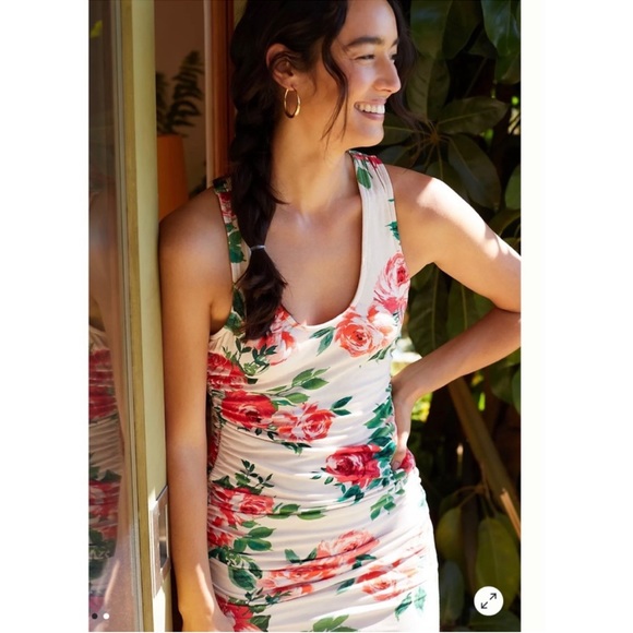 Daily Practice by Anthropologie Ruched Floral Bodycon Dress - Picture 2 of 6